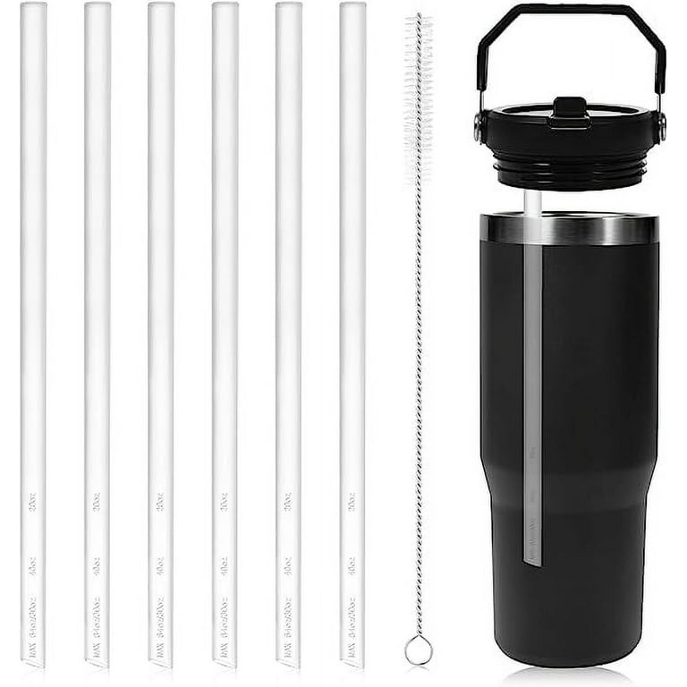 Replacement Straws for Stanley 40 oz 30 oz Tumbler,10 Pcs Reusable Long  Clear Plastic Straws & 2 Pcs Cleaning Brushes for Stanley Cup,Compatible  with