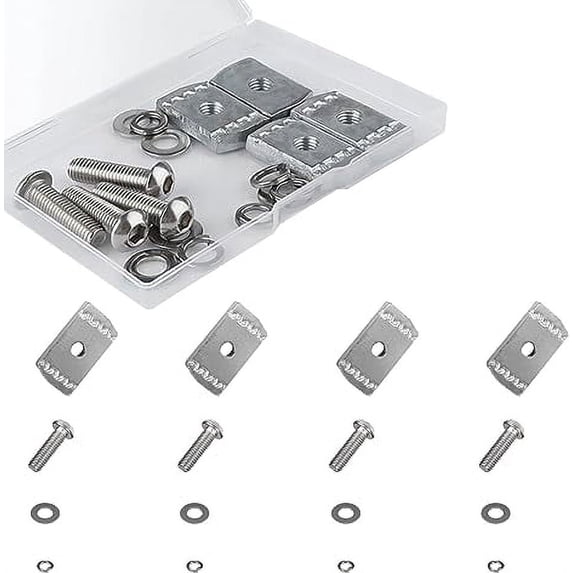 Hebalg 8pcs Screws Kit Fit Rhino-Rack Pioneer Rotopax M6 304 Stainless Steel Machine Screws for Rhino Rack Pioneer Rotopax Screws Nut Kit Machine Screws Accessories for Car Bracket 43203 (25mm)