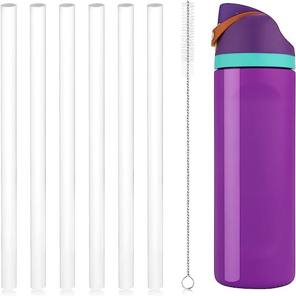 Hebalg 6pcs Replacement Straws for Owala FreeSip 24oz 32oz, Reusable Plastic Straws with Cleaning Brush for Owala Insulated Water Bottle 24 oz 32 oz
