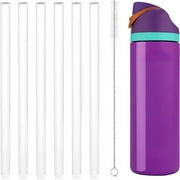 Hebalg Replacement Straws for Owala FreeSip 24 oz 32 oz, 6pcs Reusable Plastic Straws with Cleaning Brush for Owala Flip Insulated Stainless Steel Water Bottle 24oz 32oz, Tumbler Accessories Parts