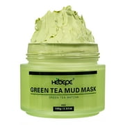 Hebepe Matcha Green Tea Detox Facial Mud Mask with Aloe Vera, Deep Cleaning, Hydrating, Detoxing, Healing, and Relaxing Volcanic Clay Face Mask, Pore Minimizer, Acne Clearing, and Blackhead Remover