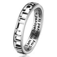 thumbnail image 1 of Hebrew I Am My Beloved Ring, Christian Bible Verse Engraved Rings, Antic Black Hollow Band Rings Size 8 Y583, 1 of 6