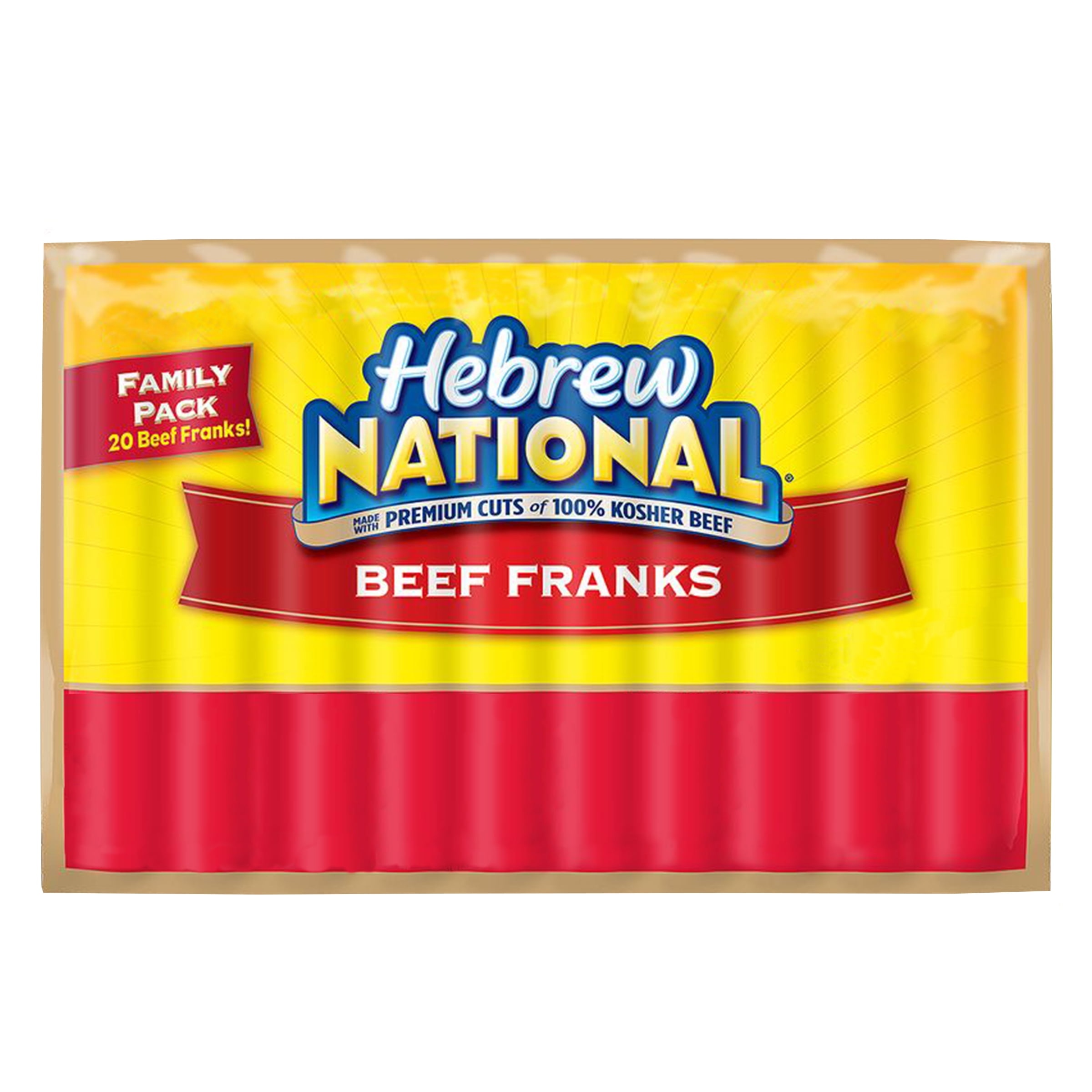 Hebrew National Kosher Family Size Beef Franks Hot Dogs, 34.1 oz, 20 Ct