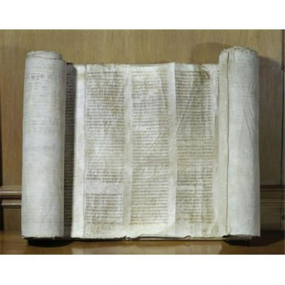 Hebrew Pentateuch 15th Century Manuscripts Handscroll Poster Print - 18 x 24 in.