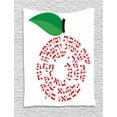 thumbnail image 1 of Hebrew Tapestry, Shana Tova Graphic of Apple with Wishes on Plain Backdrop, Wall Hanging for Bedroom Living Room Dorm Decor, 60"W X 80"L, Vermilion Green Dark Brown and White, by Ambesonne, 1 of 2