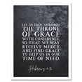 thumbnail image 1 of Hebrews 4:16 Approach The Throne Help us in Our Time of Need Christian Bible Verse Quote Scripture Typography Art Print Framed Poster Wall Decor 12x16 inch, 1 of 5