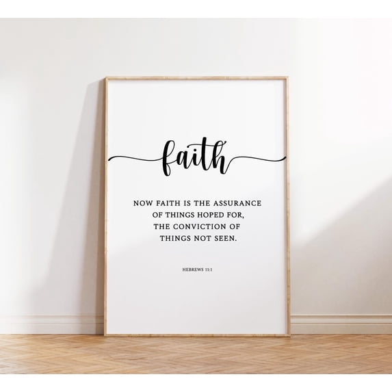 Hebrews Print Faith Wall Art Bible Verse Scripture Art, Unframed Paper Poster 16x20in