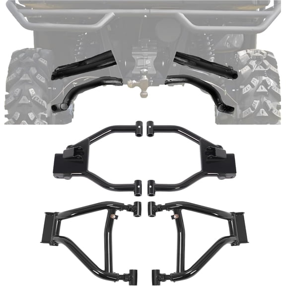 Hecasa 1.5" Rear Offset A Arm Compatible with 2010 2011 2012 2013 2014 Polaris Ranger XP 800 900 Diesel Crew 6x6 Replacement for AA-P-RAN-09XP-R-HC-02 Adjustable Upper&Lower A-Arm