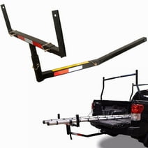 Hecasa 2 IN 1 Pick Up Truck SUV Bed Hitch Adjustable Extender Extension Foldable Rack 2 Inch Hitch Receiver Ladder Canoe Boat Kayak Lumber Carrier,750lbs Capacity, w/Flag