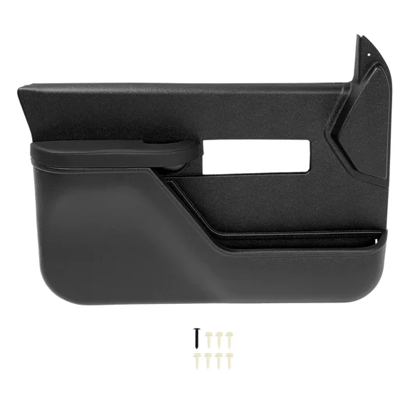 Hecasa Left Inner Door Panel for 1990-1994 Chevrolet GMC Sierra Silverado Pickup FIT for Power Model Only Plastic Textured Black