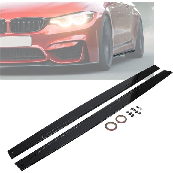 Hecasa Carbon Fiber Color Plasticabs Rocker Panel Compatible with 2015-2020 Bmw F82 F83 M4 Models Rocker Panel Guard Body Kit Replacement Pair Carbon Fiber Printing 2015-2020