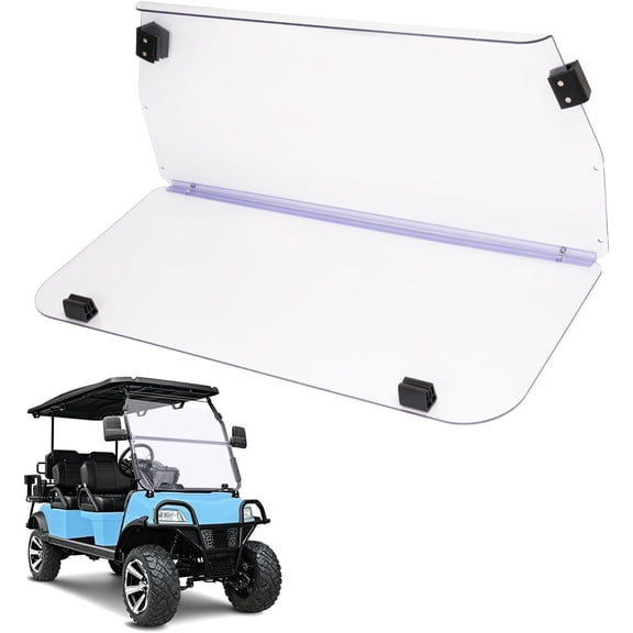 Hecasa Front Windshield Compatible with 2016-Up Evolution Classic Golf Cart All Models 2016-Up Forester Golf Cart All Models