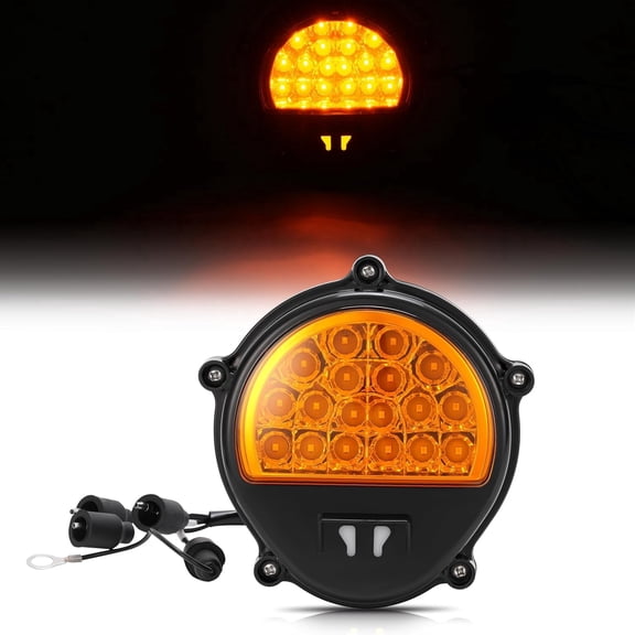 Hecasa LED Turn Signal Light [12V] Compatible with Humvee M35 M998 Replacement for 12422957 Turn Signal Lamp Yellow Lens Black Shell Driver or Passeng