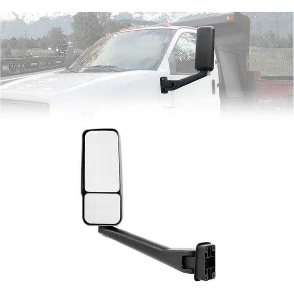 Hecasa Left Heated Mirror Compatible with 2003-2009 Chevy Chevrolet Kodiak/GMC Topkick C4500 C5500 C6500 C7500 GMC Topkick C8500 Blind Spot Detection S