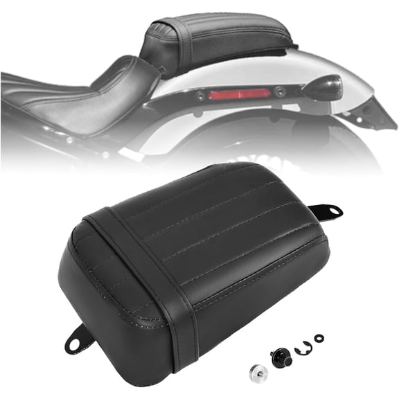 Hecasa Passenger Cushion Seat Compatible with 2018-2024 Harley Davidson Softail Street Bob FXBB FXST Rear Pillion Pad Black