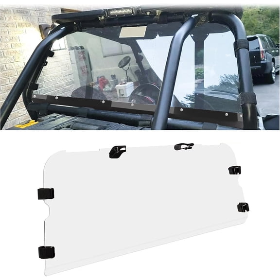 Hecasa Rear Windshield Compatible with 2014-2023 Polaris RZR XP 1000 2014-2023 Polaris RZR XP 4 1000 2016-2022 RZR XP Turbo 2016-2022 RZR XP 4 Turbo