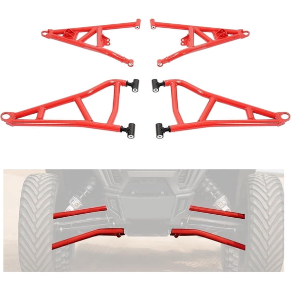 Hecasa Red Alloy Steel A-arm Compatible with Polaris Rzr Xp 2014-2023