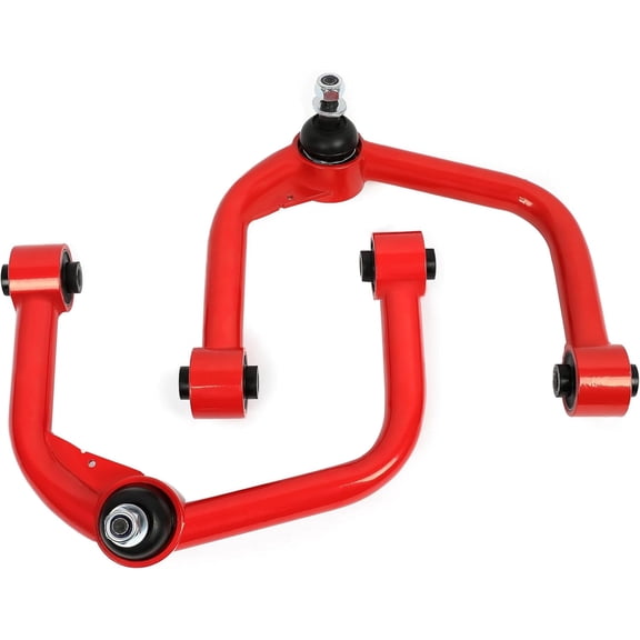 Hecasa Red Alloy Steel Control Arm Compatible with 2004-2020 Ford F150 4wd Fx-4 Lincoln Mark Lt 4wd Suspension Adjustable 2-4 Leveling Lift Kits Ball Joints Pair Red 2004-2020