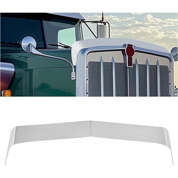 Hecasa Shield Bug Deflector Compatible with 1987-2019 Kenworth T800 Trucks Front Hood Deflector Polished Stainless Steel