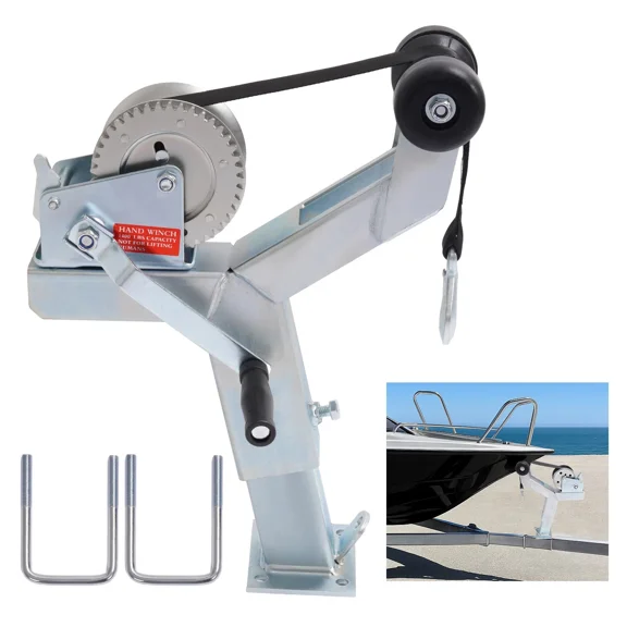 Hecasa Short Nose Winch Stand for Universal Boat parts Adjustable W/1400lbs Winch
