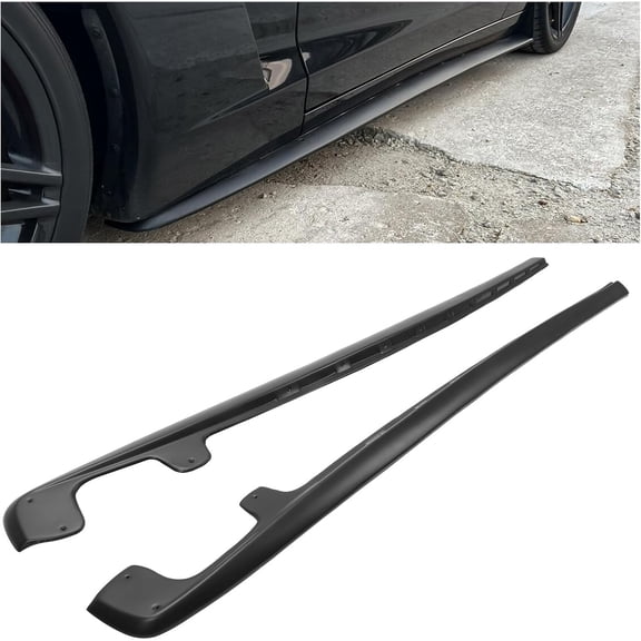 Hecasa Side Skirts Rocker Panel Guard Extension Compatible with 2005-2013 Corvette C6 Base Models ZR1 Style Mud Flaps Body Kit Replacement Painted Matt