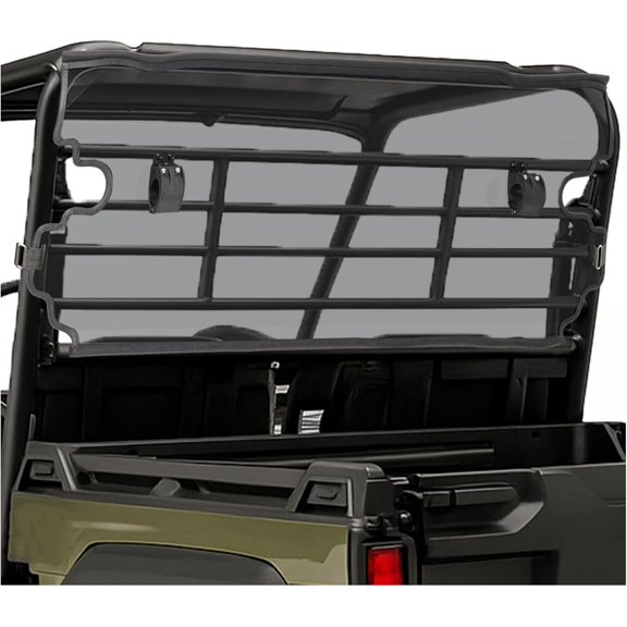 Hecasa Smokeblack Polycarbonate pcsteel Shield Compatible with 2019-up Kawasaki Mule Pro-mx Clear Polycarbonate pc Smoke Black Textured Windscreen Powder-coated Finish 2019