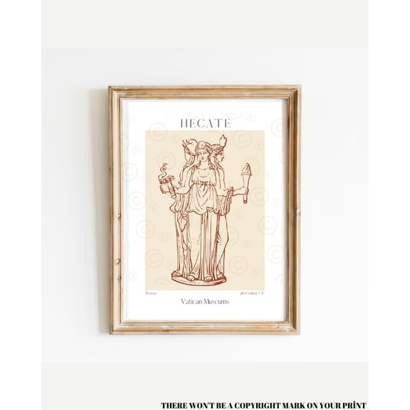 Hecate Art Print, Triple Goddess Wall Art, Greek Mythology Print, Dark Academia Decor, Museum Poster, Sculpture Wall Art, Statue Poster Wall Art, Modern Wall Decor, 8x12 UNFRAMED