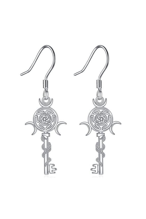 Hecate Earrings for Women 925 Sterling Silver Hecate Key Dangle Earrings Hekate Jewelry Gifts