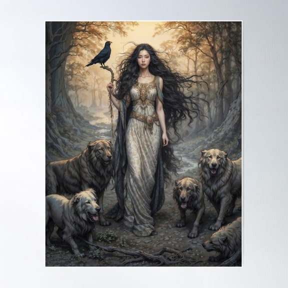 Hecate Goddess Poster Wall Art, Modern Wall Decor For Living Room Bedroom, 24x36 UNFRAMED