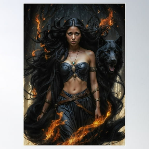 Hecate Goddess Poster Wall Art, Modern Wall Decor For Living Room Bedroom, 8x12 UNFRAMED