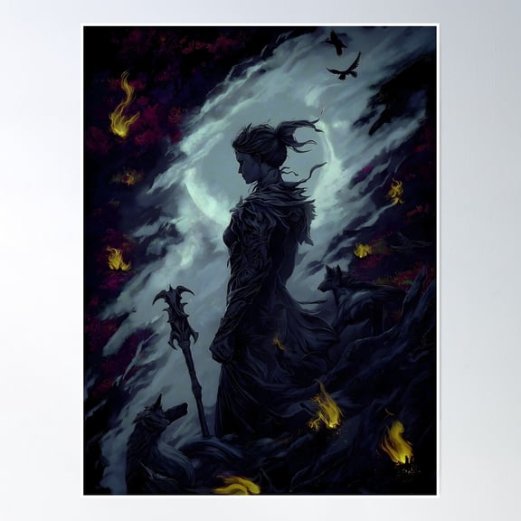 Hecate- Greek Goddess Poster Wall Art, Modern Wall Decor, 8x12 UNFRAMED