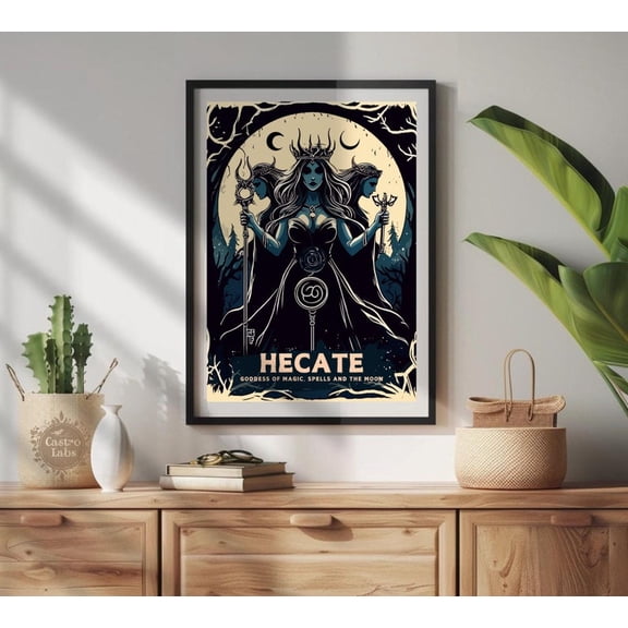 Hecate Greek Mythology Wall Art Print, Unframed Paper Poster 8x10in