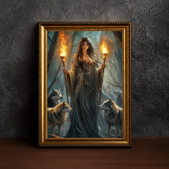 Hecate Guardian Night Mythology Decor Wall Art