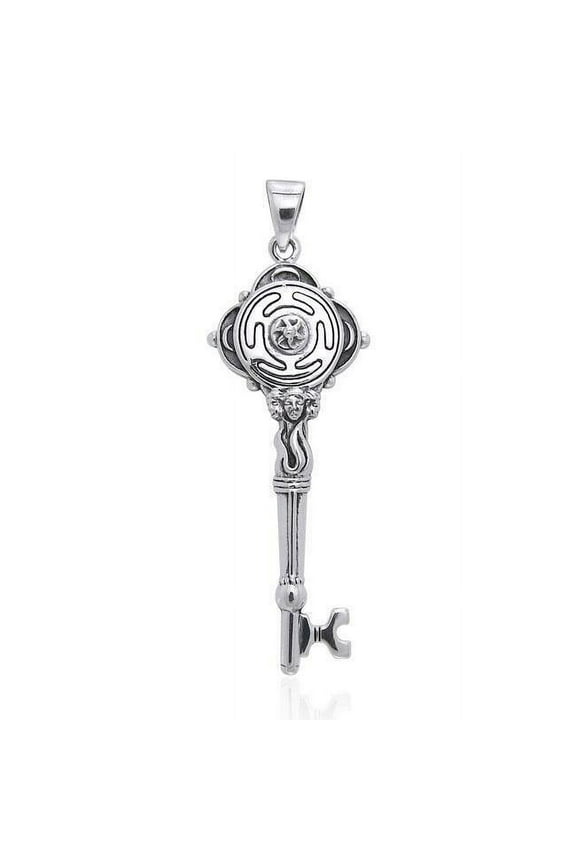 Hecate Key Wheel 925 Sterling Silver Pendant Fine Pagan Wiccan Jewelry