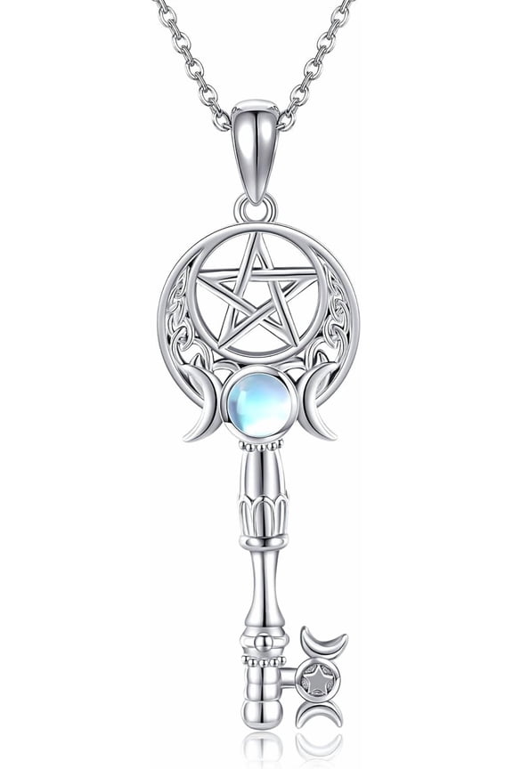 Hecate Necklace 925 Sterling Silver Triple Moon Goddess Witches Knot Pagan Religious Necklace Jewelry Gifts For Women