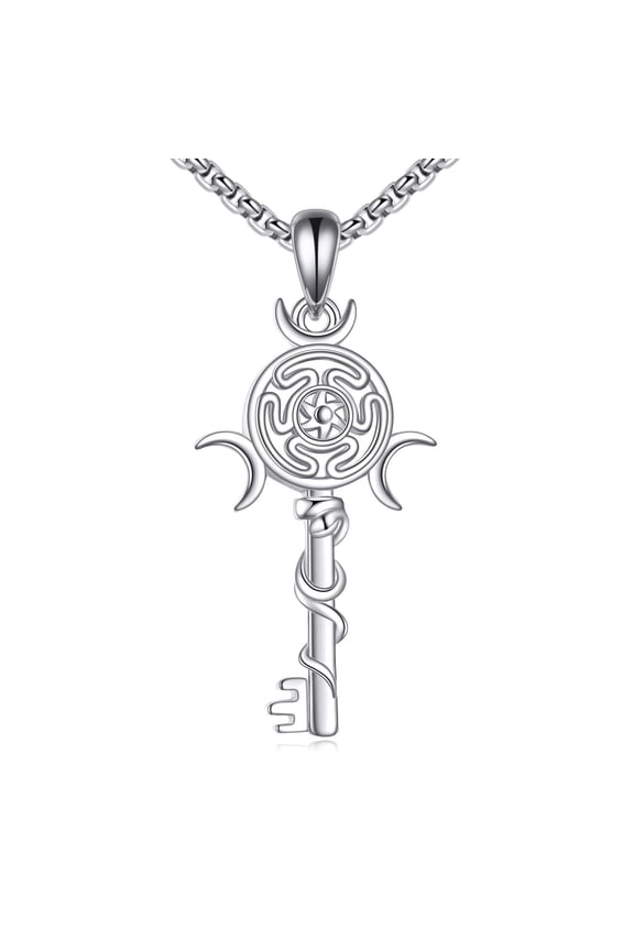 Hecate Necklace for Women 925 Sterling Silver Hecate Key Pendant Necklace Hekate Jewelry Gifts
