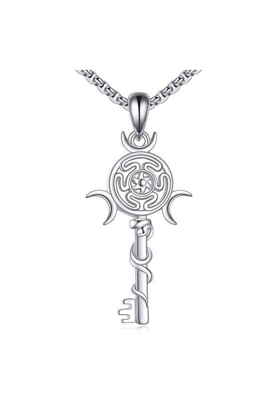 Hecate Necklace for Women 925 Sterling Silver Hecate Key Pendant Necklaces Hecate Jewelry Gifts