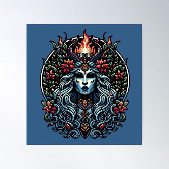 Hecate Pagan Goddess Hekate Poster Wall Art, Modern Wall Decor For Living Room Bedroom, 8x12 UNFRAMED