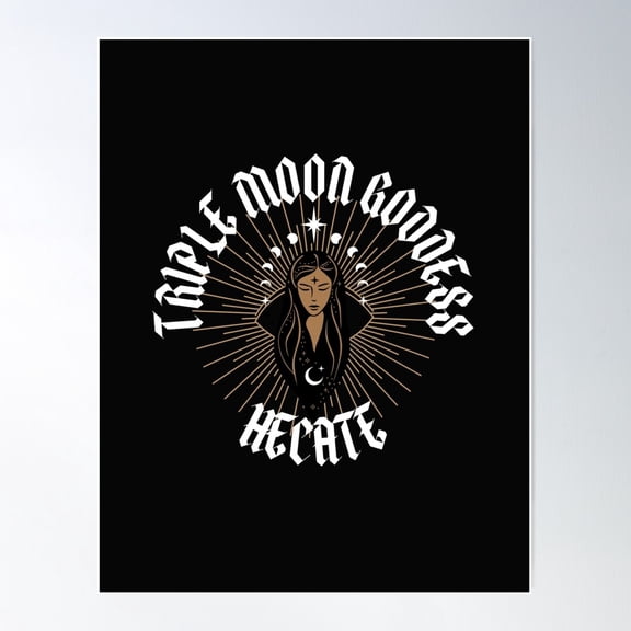 Hecate The Triple Moon Goddess Poster Wall Art, Modern Wall Decor For Living Room Bedroom, 8x12 UNFRAMED