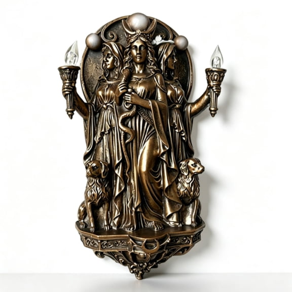 Hecate Wall Lamp the Triple Goddess Illuminates Your Space,Retro Mystical Sculpture Wall Lamp,Unique Mythology Night Lights for Hallways,Bedrooms,Living Room Indoor Lights