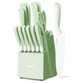 thumbnail image 1 of Hecef 15-Piece Stainless Steel Knife Set with Block, Food-Grade Non-Stick Coating, 1 of 12