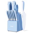 thumbnail image 1 of Hecef 15-Piece Knife Block Set, Ultra-Sharp Stainless Steel Knives with Rustproof Coating, 1 of 12