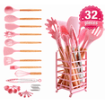 thumbnail image 1 of Hecef 32 PCS Silicone Cooking Utensils Set, 446°F Heat Resistant for Nonstick Cookware, 1 of 14