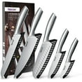 thumbnail image 1 of Hecef 5 PCS High Carbon Stainless Steel Kitchen Knife Set with Ergonomic Handle and Blade Covers, 1 of 16