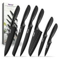 thumbnail image 1 of Hecef 6-Piece Stainless Steel Chef Cooking Knife Set with Blade Sheaths, Dishwasher Safe, 1 of 9