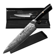 Hecef 8-Inch Damascus Steel Chef Knife, VG10 Professional Kitchen Knife