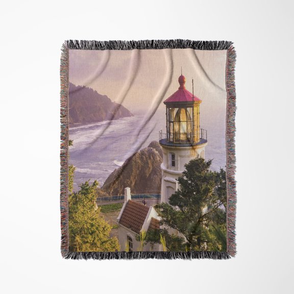 Heceta Head Lighthouse, Devils Elbow Sp, Oregon Coast, Woven Blanket