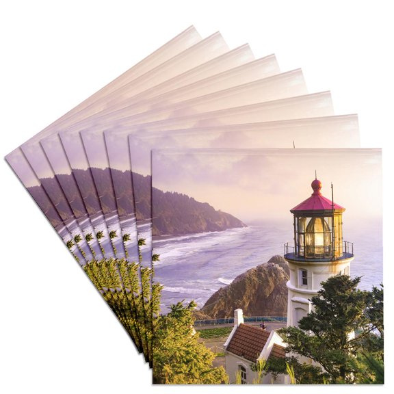 3drose, Heceta Head Lighthouse, Devils Elbow Sp, Oregon Coast, Set of 8 Ceramic Tile Coasters