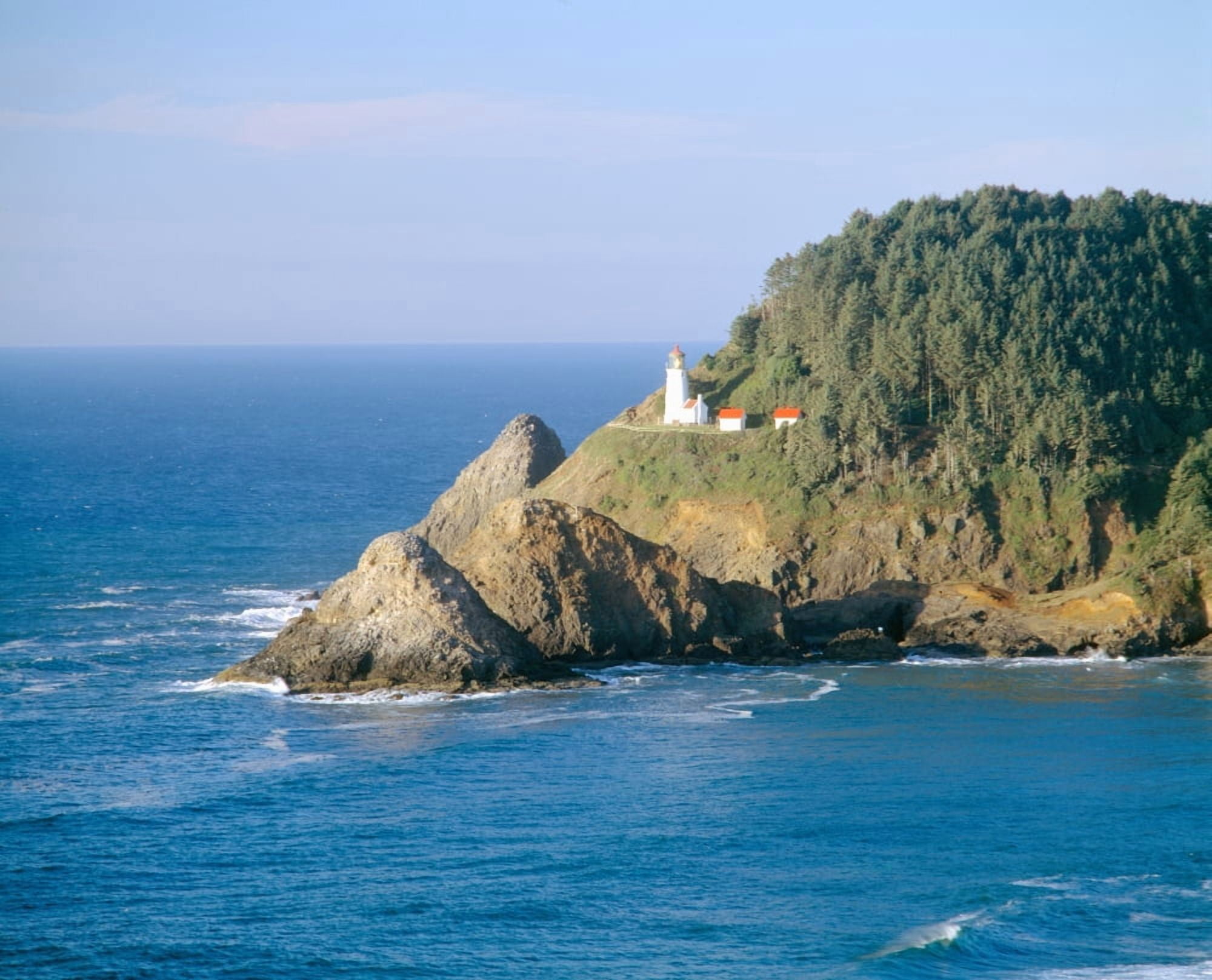 Heceta Lighthouse Oregon Canvas Art - Panoramic Images (28 x 22)