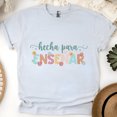 thumbnail image 1 of Hecha Para Enseñar T-Shirt, Spanish Teacher Shirt for Women, Floral Graphic Tee, Ash, Size 4XL, 1 of 6